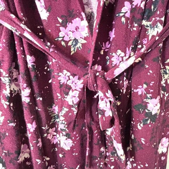 J. Jill Sleep Ultrasoft Shawl Collar long Robe M Petite floral pockets - Picture 4 of 8